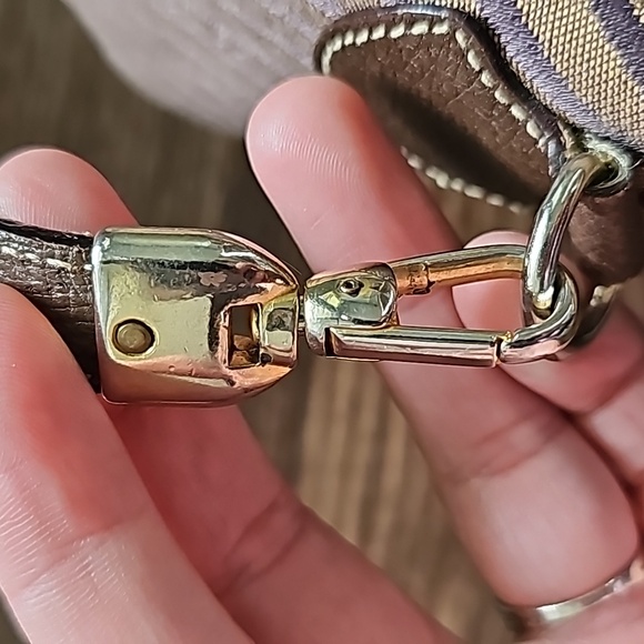 LAST DAY! Mark Cross 1845 Vintage Canvas and Leather Zebra Stripe Bag - Picture 8 of 14